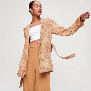 Babaton Aritzia Kahlo mid length snake robe blazer